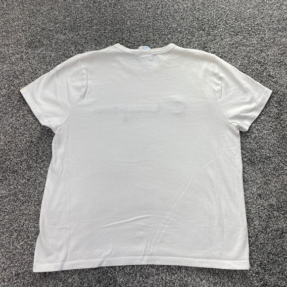 Champion Shirt Mens XL White Blue Applique Logo Short Sleeve Casual Grunge Y2K - Picture 9 of 13